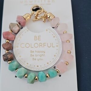 Unwritten Pink and Green Beaded Bracelet